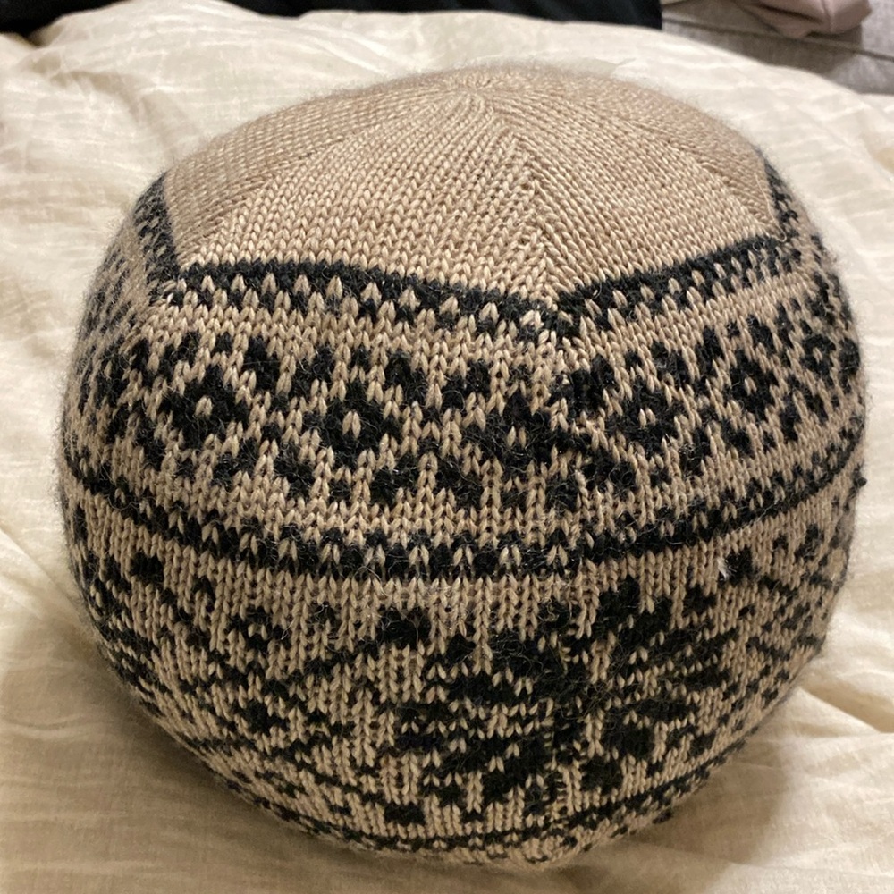 Pottery Barn Tan and Black Knit Accent Pillow